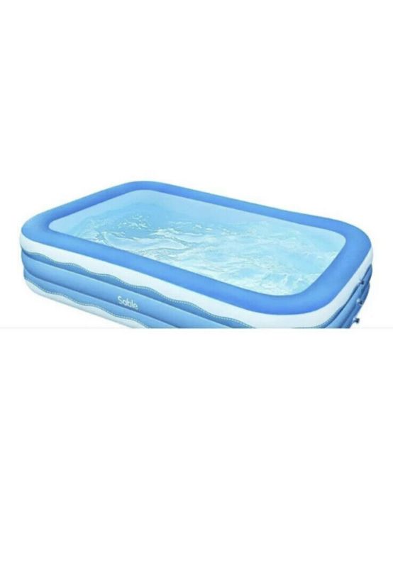 Photo 1 of SABLE SA-HF071 INFLATABLE RECTANGULAR FAMILY SIZE SWIMMING POOL 118 x 72 x 20in NEW