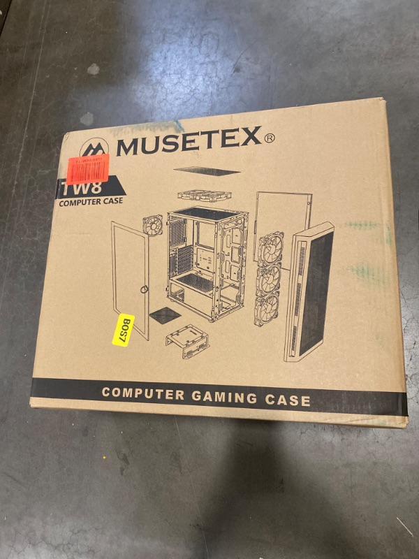 Photo 5 of MUSETEX ATX PC Case , Mid-Tower Gaming Case With Opening Tempered Glass Side Panel Door, Mesh Computer Case, TW8-S6-B NEW 
