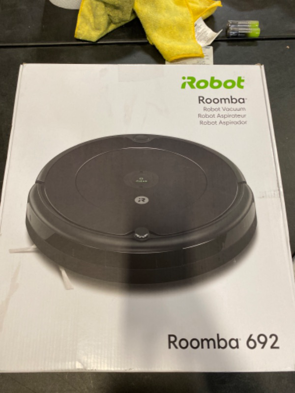 Photo 1 of iRobot Roomba 692 Robot Vacuum-Wi-Fi Connectivity, Personalized Cleaning Recommendations, Works with Alexa, Good for Pet Hair, Carpets, Hard Floors, Self-Charging, Charcoal Grey