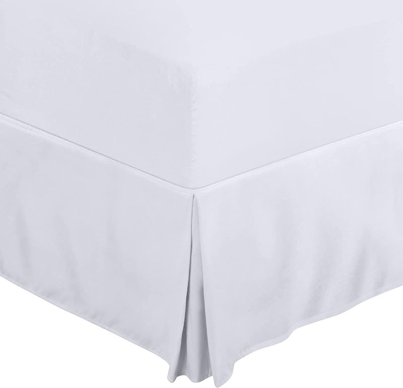 Photo 1 of Utopia Bedding Bed Skirt - Soft Quadruple Pleated Ruffle - Easy Fit with 16 Inch Tailored Drop - Hotel Quality, Shrinkage and Fade Resistant (King Cal, White)