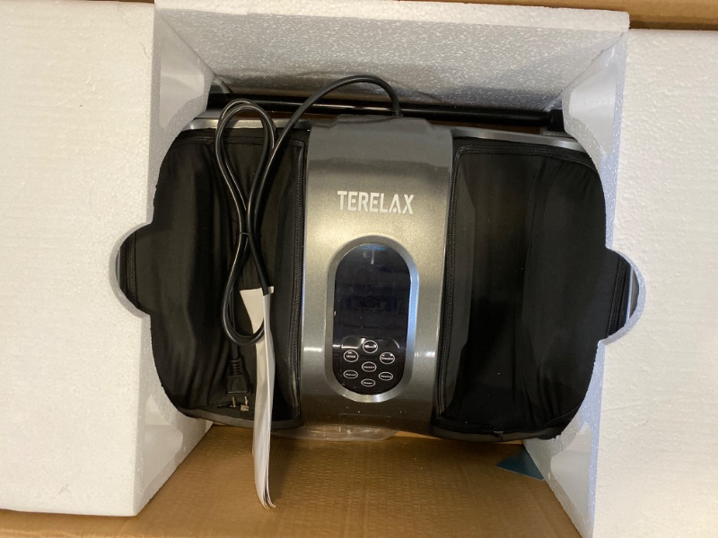 Photo 2 of TERELAX Foot Massager Machine Shiatsu Foot Calf Massager with Heat Plantar Nerve Pain Electric Deep Kneading Rolling Massage for Foot Leg Calf Arm Ankle w/Remote Gray