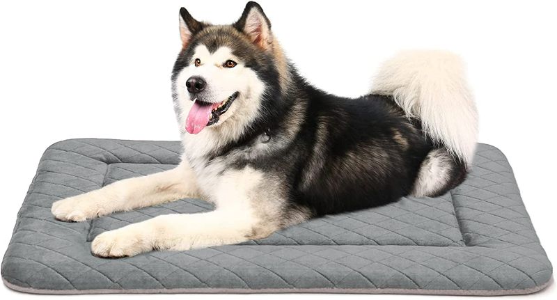 Photo 1 of Hero Dog Extra Large Dog Bed Crate Pad Mat for Dogs, 48" Jumbo Soft Flannel Machine Washable Pet Beds with Non-Slip Bottom, Light Grey XL 