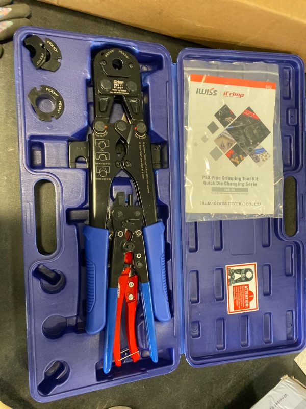 Photo 2 of IWISS F1807 Copper Ring Crimping Tool Kit for 3/8,1/2,3/4,1-inch- Free Removal Tool Pex Pipe CutterGauge- For All US F1807 