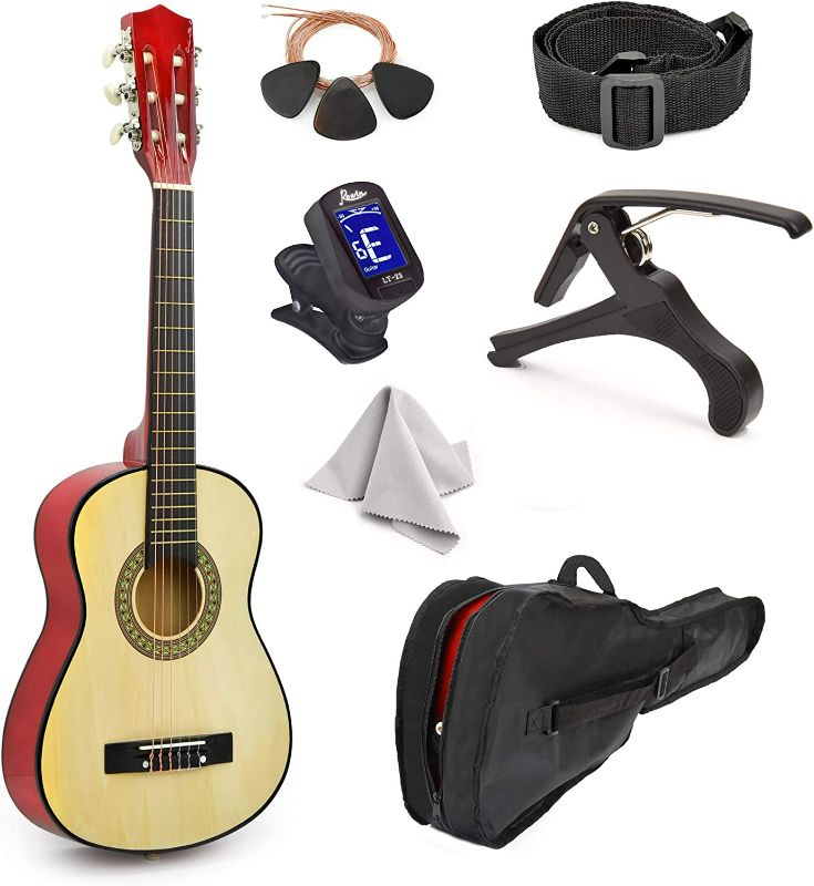 Photo 1 of Best Choice Products Beginner Acoustic Guitar Starter Kit Case, Strap, Tuner, Pick, Strings - Natural NEW 