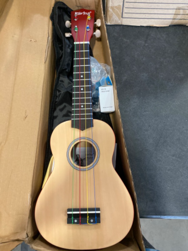 Photo 2 of Everjoys Soprano Ukulele Beginner Pack-21 Inch w/Rainbow String Free Online Lesson Gig Bag Fast Learn Songbook Digital Tuner Pick All in One Kit NEW 