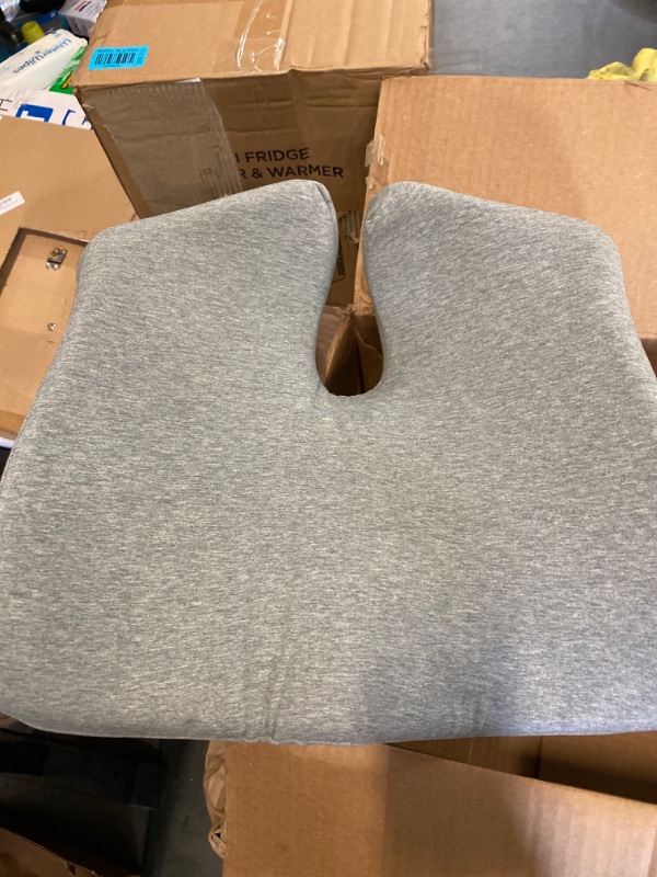 Photo 2 of Cushion Lab Patented Pressure Relief Seat Cushion for Long Sitting Hours on Office/Home Chair, Car, Wheelchair - Extra-Dense Memory Foam for Hip, Tailbone, Coccyx, Sciatica - Light Grey Gray