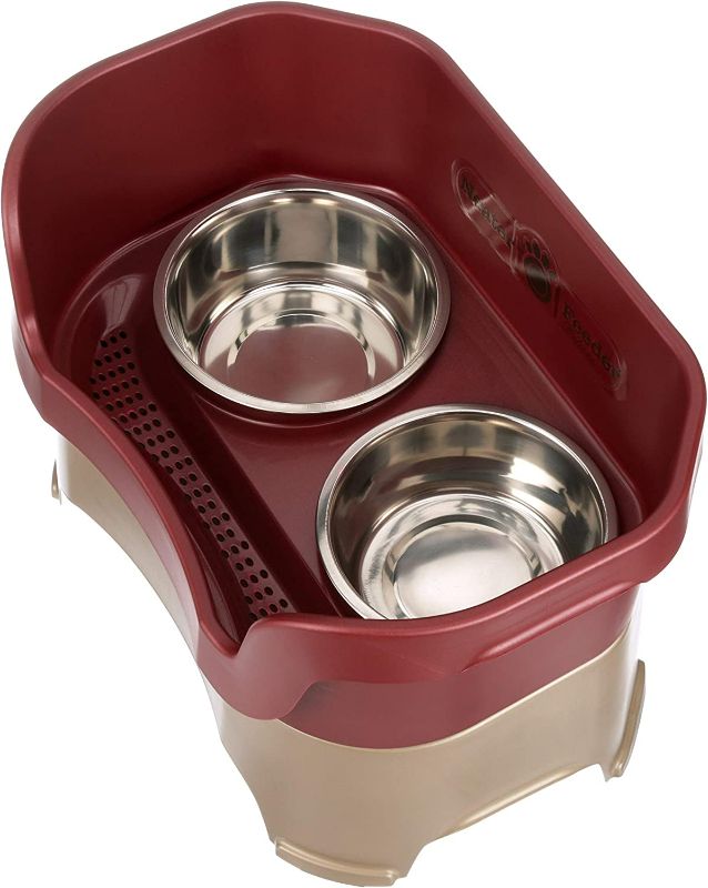 Photo 1 of Neater Feeder Deluxe Large Dog (Cranberry) - The Mess Proof Elevated Bowls No Slip Non Tip Double Diner Stainless Steel Food Dish with Stand NEW 