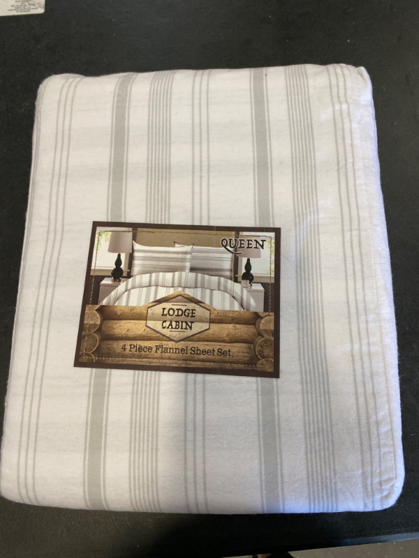 Photo 1 of Lodge Cabin  4 Piece Flannel Set, Queen, 1 Flat Sheet, 1 Fitted 2 Sham Cover, NEW