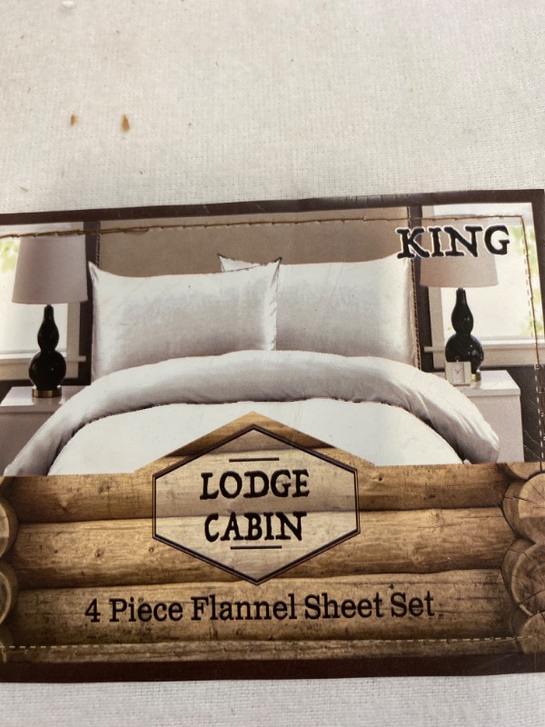 Photo 1 of Lodge Cabin 41 Piece Flannel Sheet Set 1 Flat, 1 Fitted, 2 Sham King NEW 