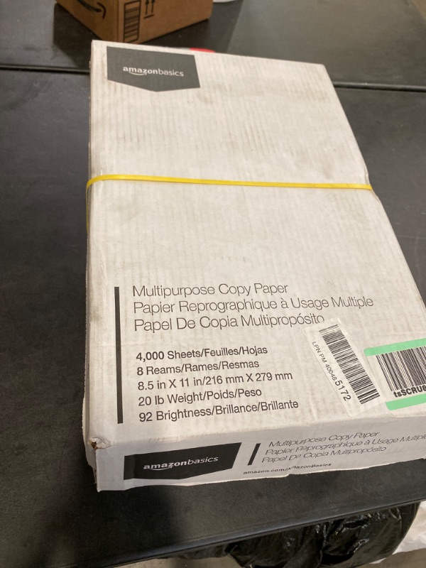 Photo 2 of Amazon Basics Multipurpose Copy Printer Paper, 8.5 x 11 Inch 20Lb Paper - 8 Ream Case (4,000 Sheets), 92 GE Bright White 8 Reams | 4000 Sheets Multipurpose (8.5x11) Paper NEW 