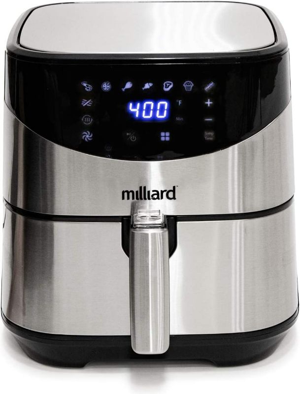 Photo 1 of Milliard Air Fryer, 5.8QT Oil Free with 8 Different Cooking Settings Recipe Book and Manual Included in French and English NEW 