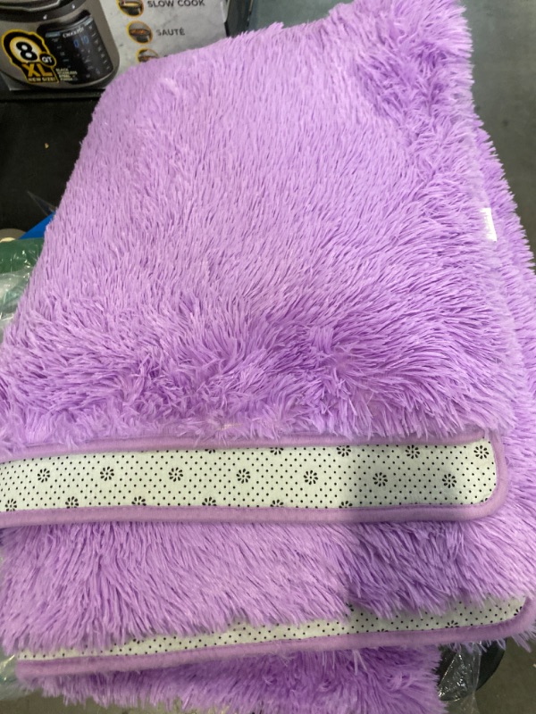 Photo 2 of Fluffy Purple  Rugs for Bedroom,Shaggy Fuzzy Bedroom Rug Carpet,Soft Rug for Kids Room,Thick Area Rugs for Living Room,Plush Nursery Rug for Baby,Cute Room Decor for Girls Boys