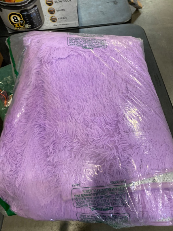 Photo 3 of Fluffy Purple  Rugs for Bedroom,Shaggy Fuzzy Bedroom Rug Carpet,Soft Rug for Kids Room,Thick Area Rugs for Living Room,Plush Nursery Rug for Baby,Cute Room Decor for Girls Boys