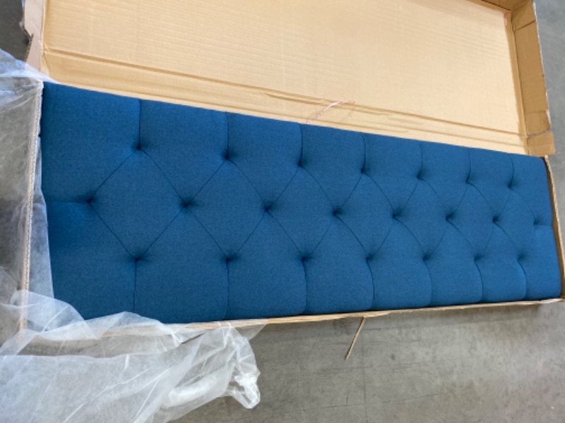 Photo 2 of Lucid Mid-Rise Diamond Tufted Upholstered Cobalt Headboard- Attach Frame- Wall Mount- Headboard Only – Queen Queen Diamond Tufting Cobalt NEW 