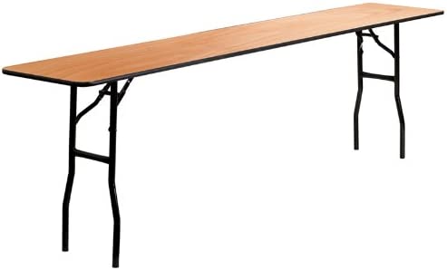 Photo 1 of Flash Furniture 8-Foot Rectangular Wood Folding Training / Seminar Table with Smooth Clear Coated Finished Top 