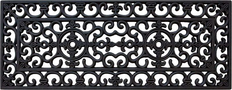 Photo 1 of Outdoor Floor Mat 18x48, Natural Rubber, Audrey Rubber Entry Double Doormat Ideal for Outside entryway, Scrapes Shoes Clean of Dirt & Grime 