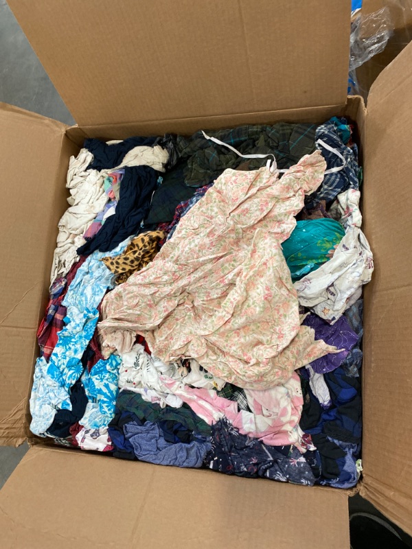 Photo 2 of Buffalo Industries (10185) Multicolored Recycled Flannel Highly Absorbent Cloth Rags - 50 lb. box - For all Clean up Needs Including Paint, Oil and Grease - High Cotton Content - Very Soft 