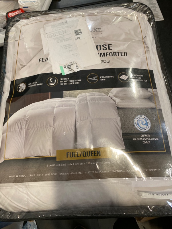 Photo 1 of Royal Luxe White Goose Feather & Down Queen  Comforter White