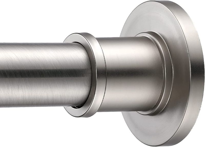 Photo 2 of BRIOFOX Industrial Shower Curtain Rod - Never Rust Non-Slip 43-72 Inch 304 Stainless Steel, Brushed Nickel