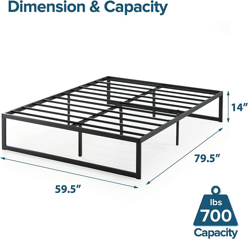 Photo 2 of ZINUS Abel Metal Platform Bed Frame / Mattress Foundation with Steel Slat Support / No Box Spring Needed / Easy Assembly, Queen
