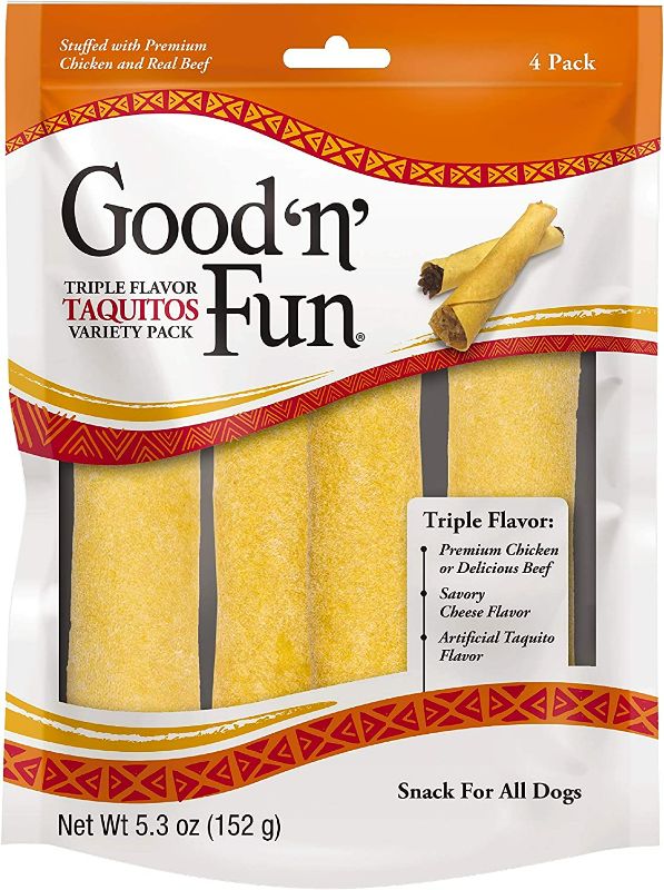 Photo 1 of Good 'N' Fun Triple Flavor Taquitos for Dogs NEW 