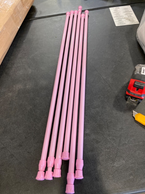 Photo 2 of 6 Pcs Pink Tension Rod 27-48"
