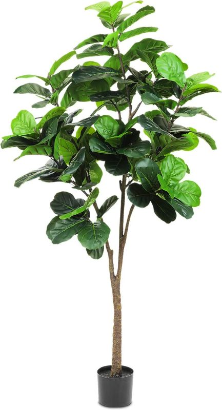 Photo 1 of Realead 6ft Artificial Plant Fiddle Leaf Fig Tree Fake Tree in Pot Natural Faux Tree with 128 Leaves Ficus Lyrata Greenery Plant Indoor Outdoor Decor for House Home Office Perfect Housewarming Gift NEW