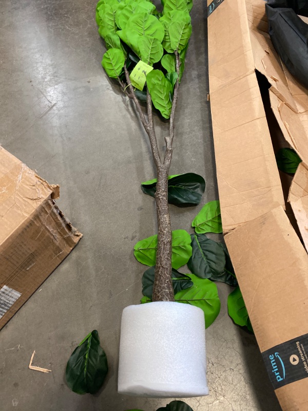 Photo 2 of Realead 6ft Artificial Plant Fiddle Leaf Fig Tree Fake Tree in Pot Natural Faux Tree with 128 Leaves Ficus Lyrata Greenery Plant Indoor Outdoor Decor for House Home Office Perfect Housewarming Gift NEW