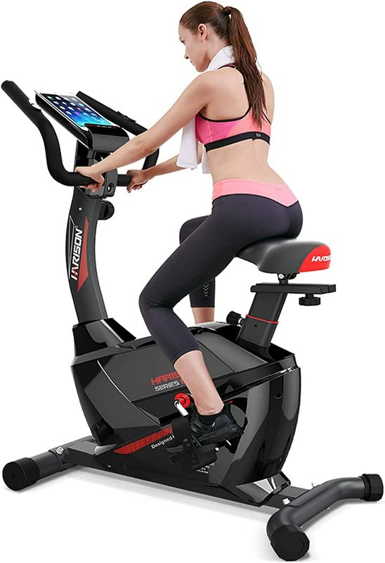 Photo 1 of HARISON Indoor Exercise Bike Stationary with Magnetic Resistance Upright Bike for Home Office Cardio Workout NEW 