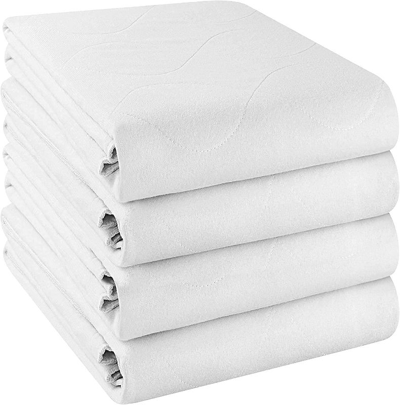 Photo 1 of Utopia Bedding (Pack of 4) Waterproof Incontinence Pads Quilted Washable & Absorbent Bed Pad for Adults and Kids 34 x 52 inches (White) NEW