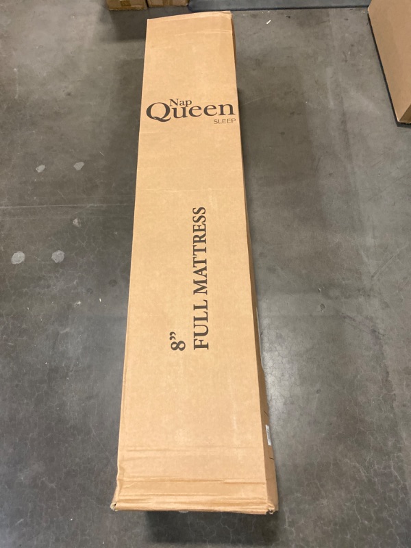 Photo 1 of NapQueen 8 Inch Maxima Hybrid Mattress, Full Size, Cooling Gel Infused Memory Foam and Innerspring Mattress, Bed in a Box White & Gray Full 8 Inch NEW 