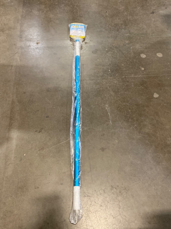 Photo 2 of \The Skimmie 4'7" Pool Skimmer Lightweight Pole with Hook and Fine Mesh Net - Heavy Duty Pool Net with Pole for Skimming Fine Debris and Dirt - 2 Universal Handles and Stainless Screws Include NEW 