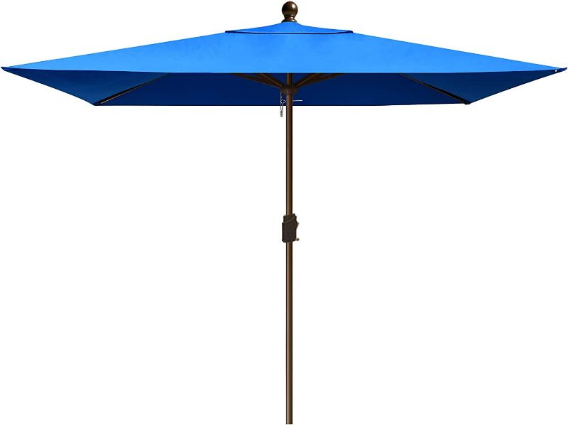 Photo 1 of EliteShade USA 10-Year-Non-Fading Sunumbrella 6.5x10Ft Rectangular Market Umbrella Patio Umbrella Outdoor Table Umbrella with Ventilation, Blue