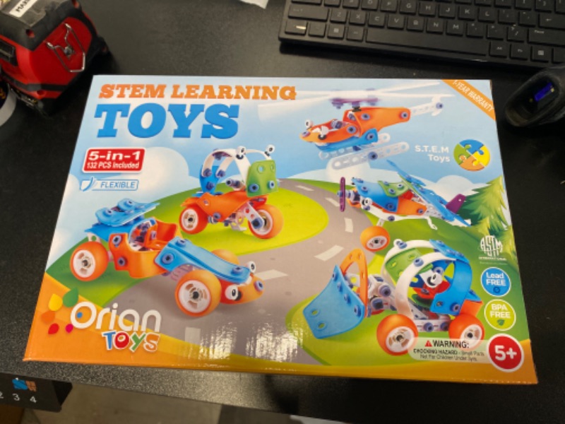 Photo 2 of STEM Learning Toys for  Boys & Girls. Building Toy Set, Early Learning Construction, 132 Pc Kit Set, Fun and Creative Educational Models (5 in 1), Includes Toolbox Storage, Best Toy Gifts NEW 