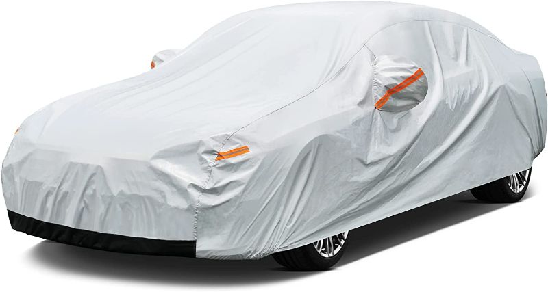 Photo 1 of GUNHYI Car Cover Waterproof All Weather for Automobiles, Heavy Duty Full Exterior Cover Universal fit Camry, Passat, Accord, Altima, Maxima, Sonata, Regal etc (Sedan, 185-193 inch)