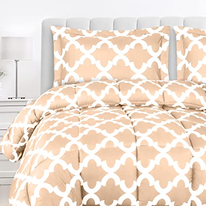 Photo 1 of Utopia Bedding Queen Comforter Set (Beige) with 2 Pillow Shams - Bedding Comforter Sets - Down Alternative Comforter - Soft and Comfortable - Machine Washable