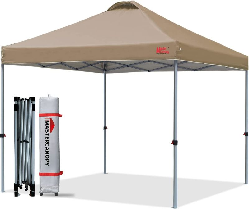 Photo 1 of MASTERCANOPY Durable Ez Pop-up Canopy Tent with Roller Bag (Khaki)