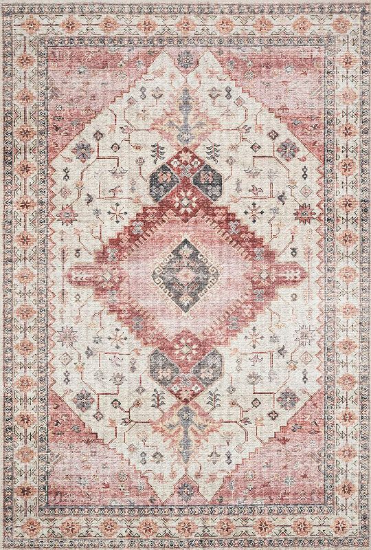 Photo 1 of Loloi II Skye Collection SKY-02 Ivory / Berry, Traditional 9'-0" x 12'-0" Area Rug