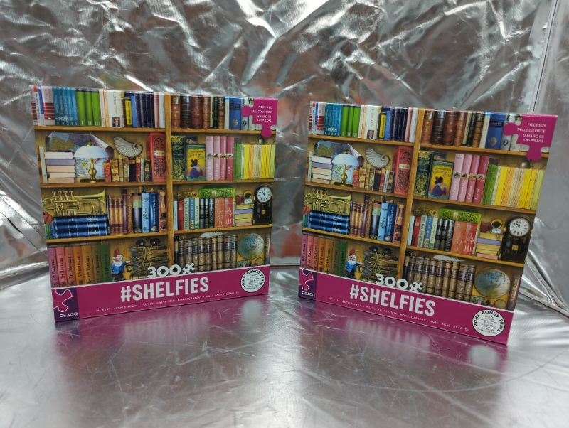 Photo 2 of Ceaco - Shelfies Puzzles - 2 Pack - The Library - 300 Piece Jigsaw Puzzle NEW