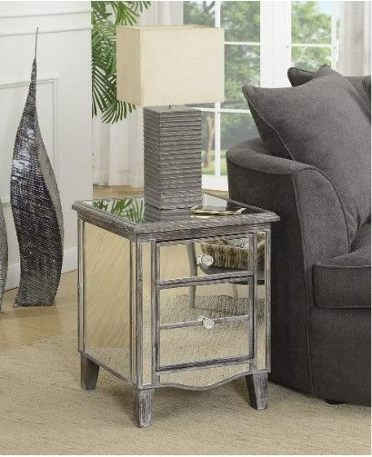 Photo 4 of Elegant Mirror Night Stand with 2 Drawers