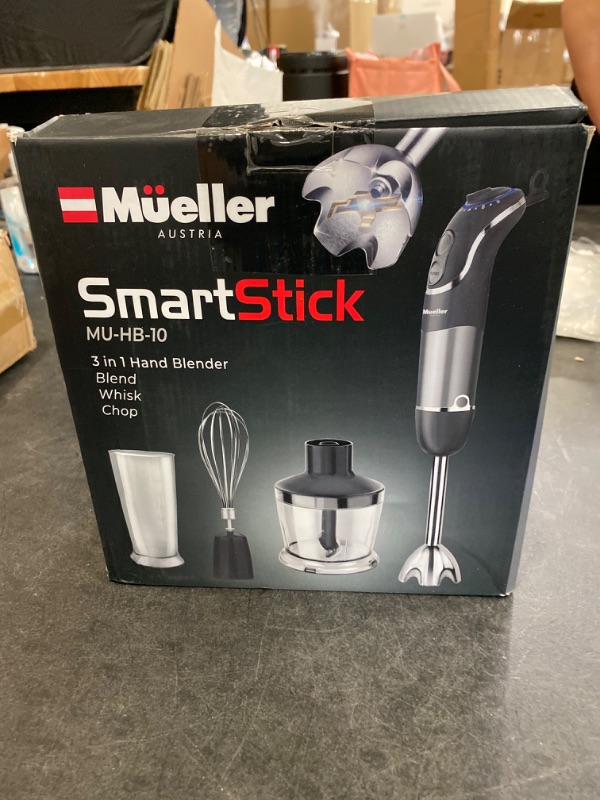 Photo 3 of Mueller Smart Stick 800W, 12 Speed and Turbo Mode, 3-in-1, Heaviest Duty Copper Motor Immersion Blender, Comfygrip Handle, Whisk, Beaker/Measuring Cup 