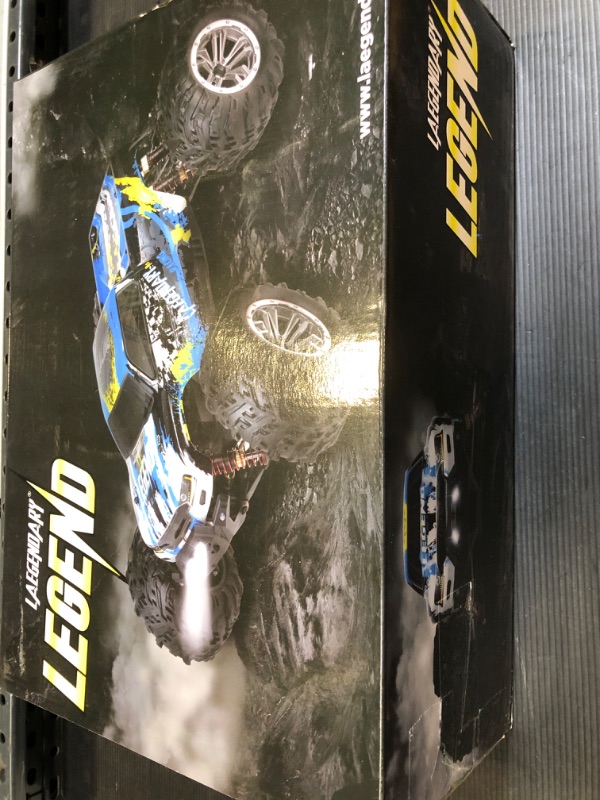 Photo 4 of LAEGENDARY Fast RC Cars for Adults and Kids - 4x4, Off-Road Remote Control Car - Battery-Powered, Hobby Grade, Waterproof Monster RC Truck - Toys and Gifts for Boys, Girls and Teens Blue - Yellow Blue Yellow Up to 31 mph (UNABLE TO TEST)
