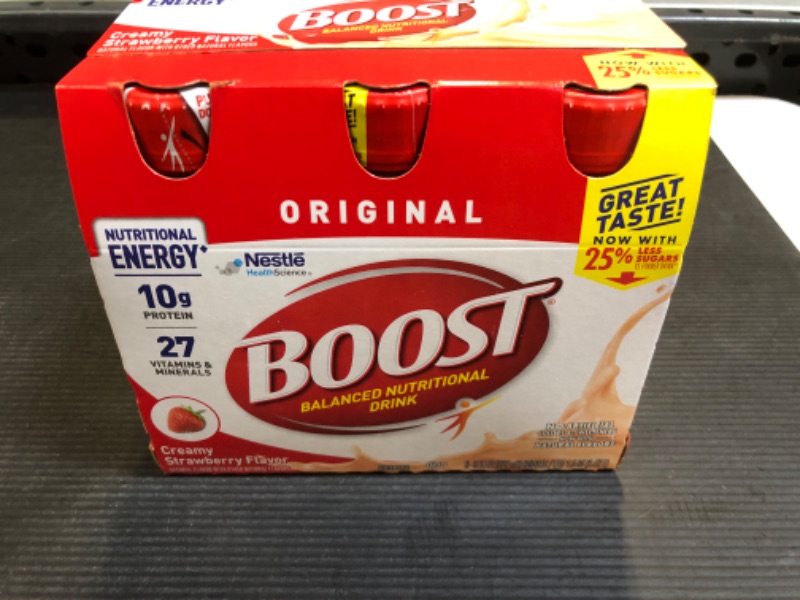 Photo 2 of Boost Complete Nutritional Drink, Creamy Strawberry, 6-Count  *BEST BY MARCH 12,2023