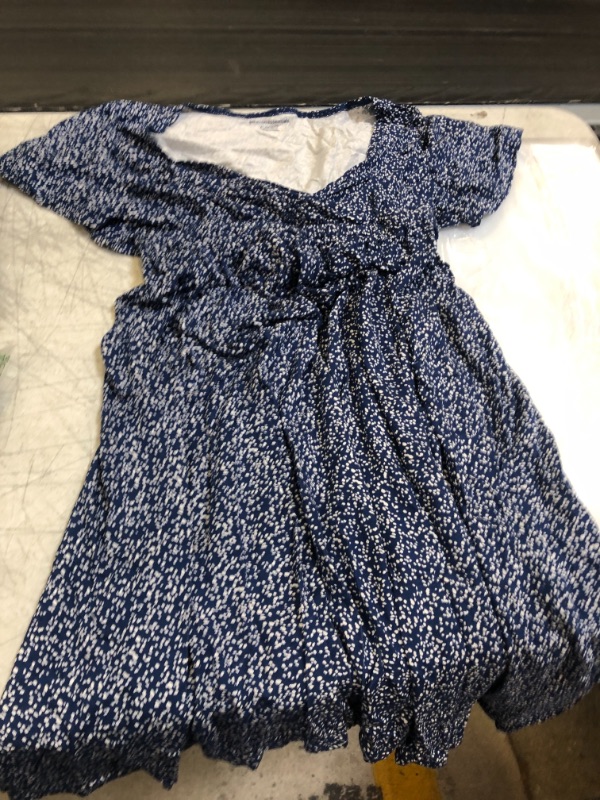 Photo 1 of Amazon Essentials Women's Surplice Dress (Available in Plus Size) Rayon Blend Navy, Animal Print/Dots SIZE X-Small