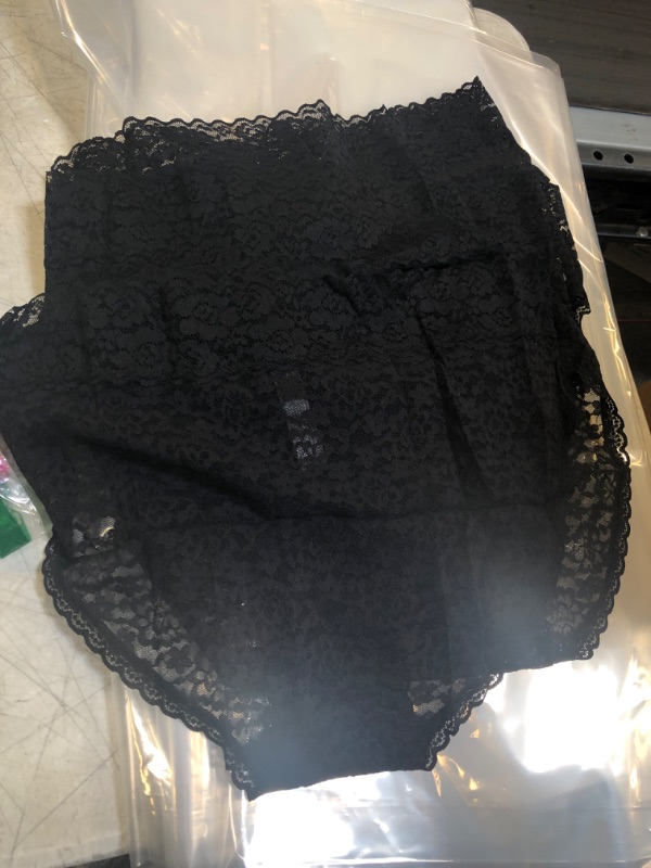 Photo 2 of Amazon Essentials Women's Lace Stretch Bikini Brief Underwear, Pack of 4 SIZE X-Large Black