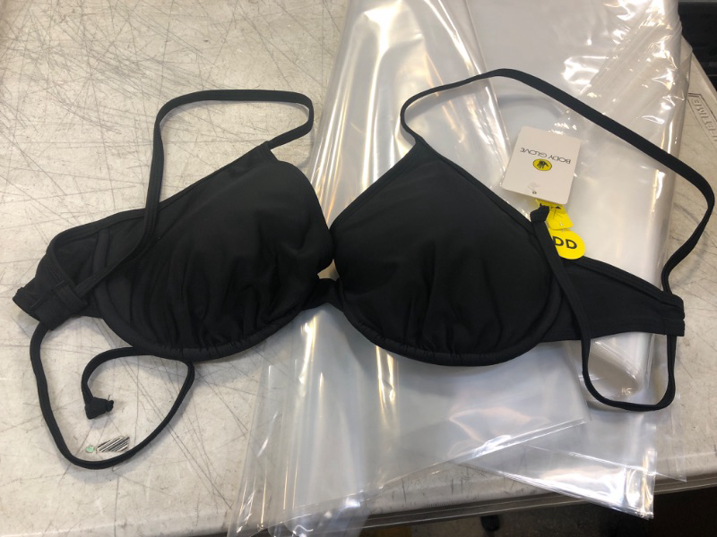 Photo 1 of Body Glove Women's Standard Smoothies Solo Solid Underwire D, Dd, E, F Cup Bikini Top Swimsuit Black SIZE DD