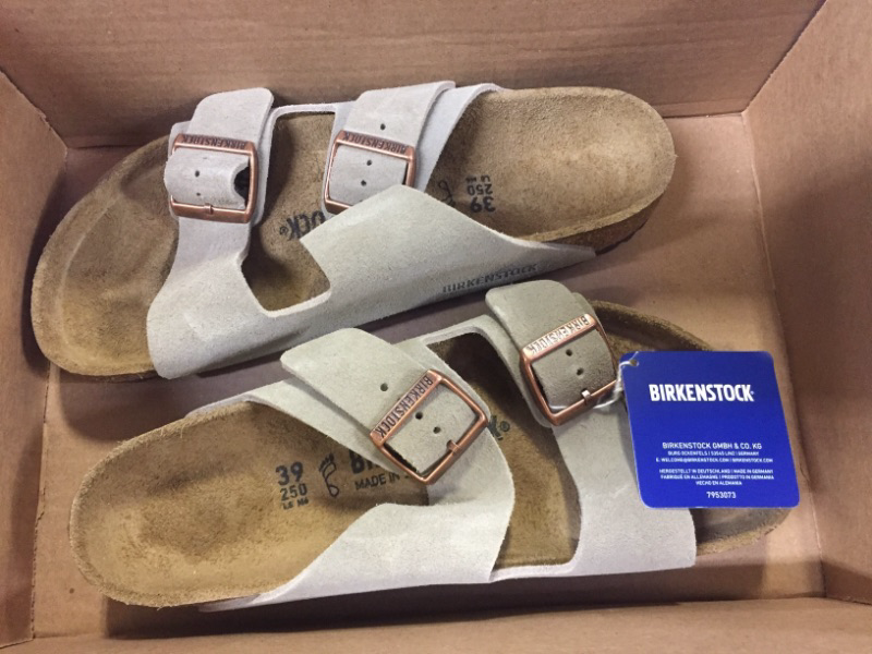 Photo 2 of Birkenstock Unisex, Arizona Soft Footbed Sandal - Narrow Width SIZE 6-6.5 Taupe Suede