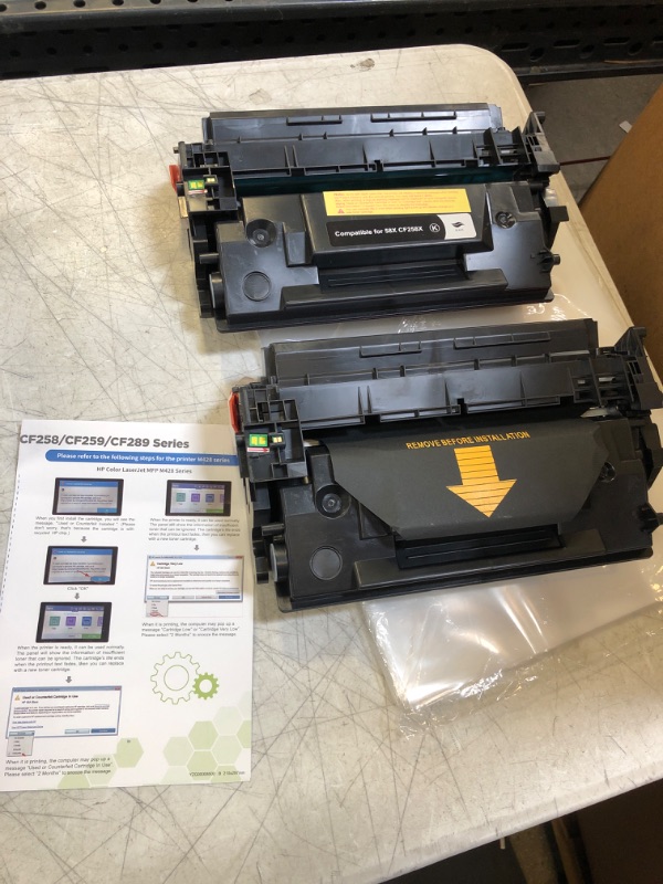 Photo 2 of Toner Bank with Chip Compatible Toner Cartridge Replacement for HP 58X CF258X 58A CF258A Pro M404n M404dn M404dw MFP M428fdw M428fdn M428dw M404 M428 Printer (Black 2 Pack)
