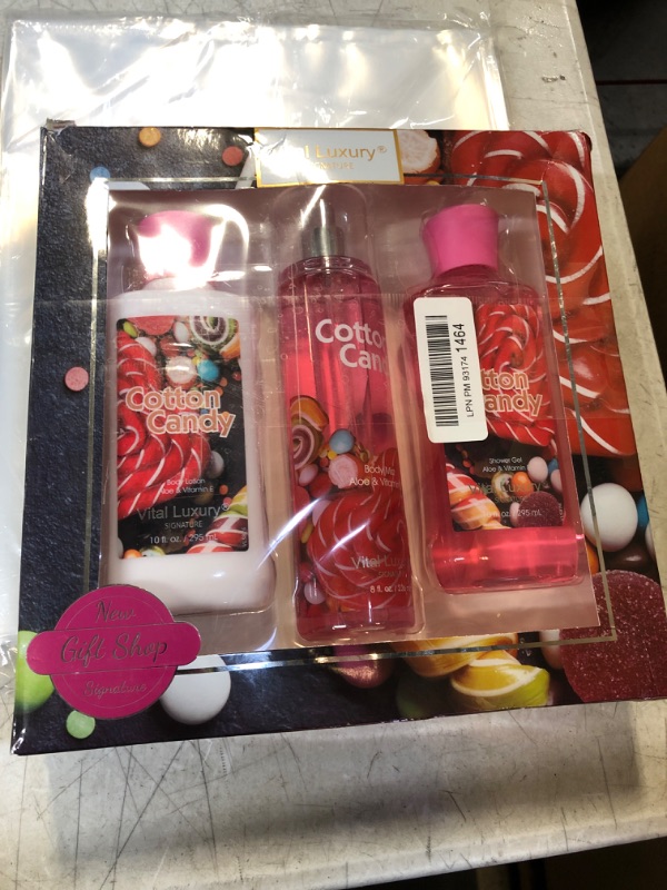 Photo 1 of Vital Luxury Bath & Body Care Travel Set - Home Spa Set with Body Lotion, Shower Gel and Fragrance Mist (Cotton Candy)
