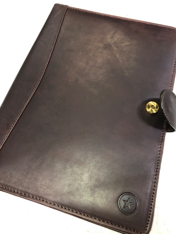 Photo 1 of Leather Travel Portfolio | Professional Organizer Men & Women | Tablet Holder Leather Padfolio with Sleeves for documents and Ipad by Aaron Leather Goods